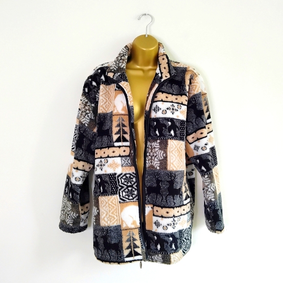 Festive fleece jacket Sz Sz 12 - Picture 2 of 15